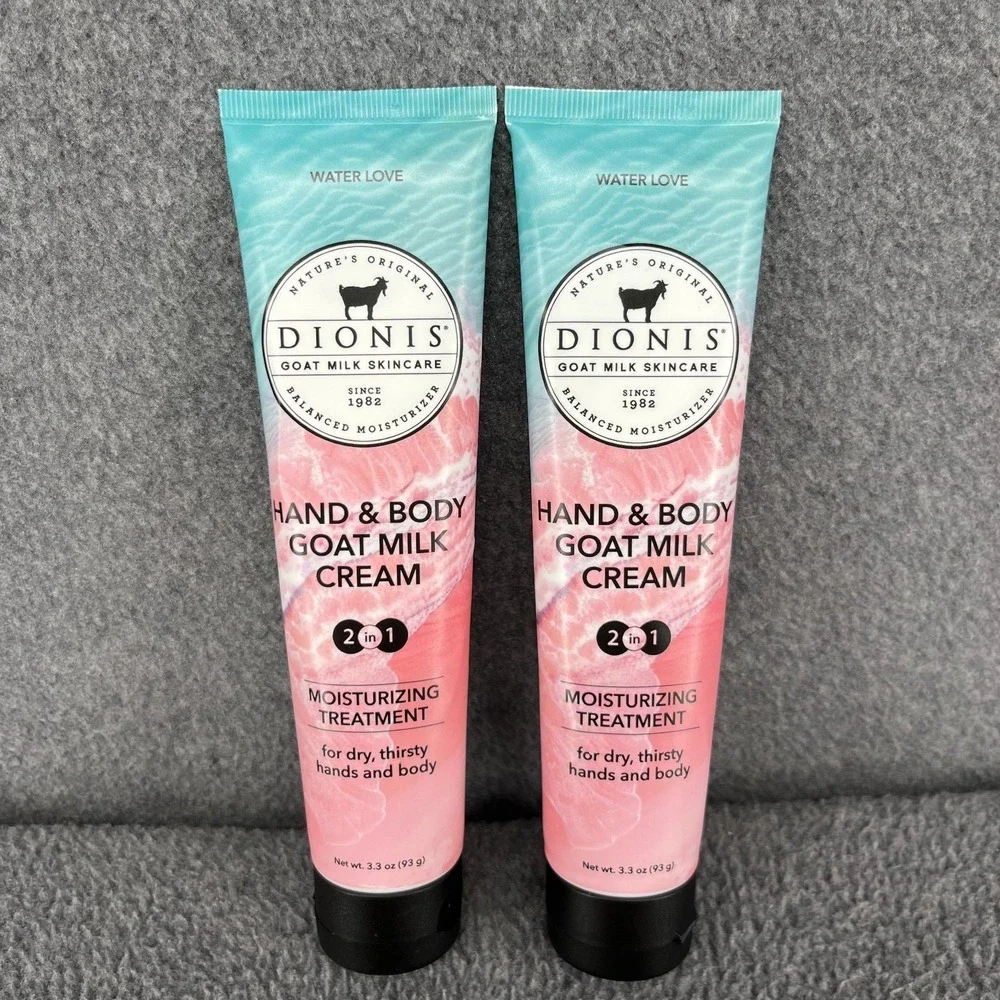 2x Dionis Hand & Body Goat Milk Cream‎ Moisturizing Treatment Water Love 3.3 Oz